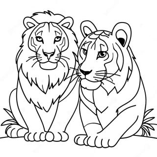 Lejon Och Tiger Malarbild 59856-49676