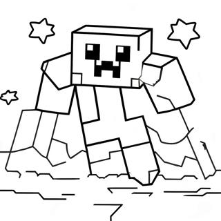 Sot Minecraft Ghast Flytande I Himlen Malarbild 60487-50182