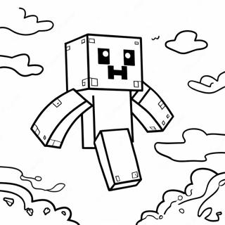 Sot Minecraft Ghast Flytande I Himlen Malarbild 60487-50184