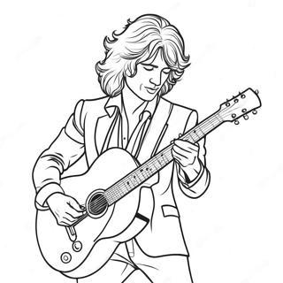 Jimmy Page Spelar Gitarr Malarbild 60537-50222