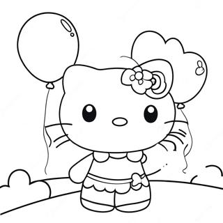 Hello Kitty Med Ballonger Malarbild 6065-4845