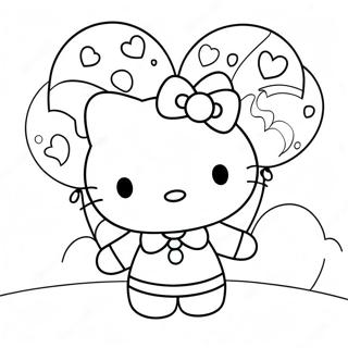 Hello Kitty Med Ballonger Malarbild 6065-4847