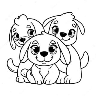 Bedarande Pound Puppies Som Leker Tillsammans Malarbild 60787-50421