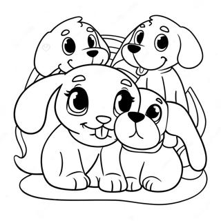 Bedarande Pound Puppies Som Leker Tillsammans Malarbild 60787-50422