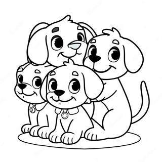 Bedarande Pound Puppies Som Leker Tillsammans Malarbild 60787-50423