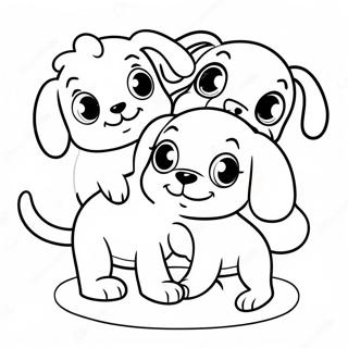 Bedarande Pound Puppies Som Leker Tillsammans Malarbild 60787-50424