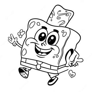 Farglaggningssida Med Spongebob Och Hjartan 61086-50654