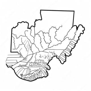 West Virginia Delstatens Kontur Malarbok 61156-50714