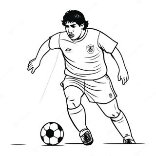 Maradona Dribblar En Fotboll Malarbild 61567-51042