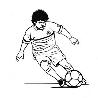 Maradona Dribblar En Fotboll Malarbild 61567-51043