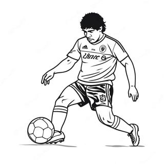 Maradona Dribblar En Fotboll Malarbild 61567-51044