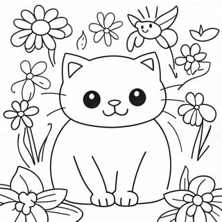 Katt Med Blommor Målarbilder