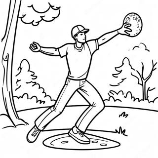 Disc Golf Spelare Kastar Disc Malarbok 61817-51238