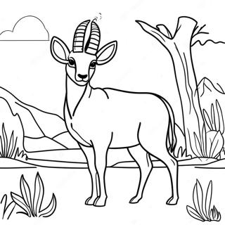 Majestatisk Antelope I Det Vilda Malarbild 62648-51892