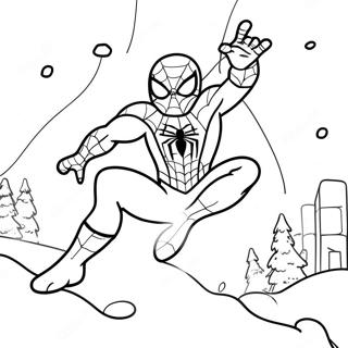 Festlig Spiderman Svanger Genom Snon Malarbild 62708-51939