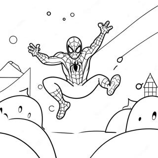 Festlig Spiderman Svanger Genom Snon Malarbild 62708-51940