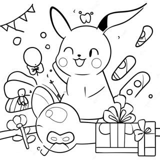 Pikachu Fodelsedagsfest Malarbild 63130-52258