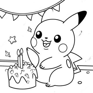 Pikachu Fodelsedagsfest Malarbild 63130-52259