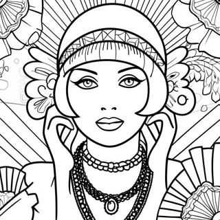 Roaring 20s Flapperflicka Malarbild 63709-52710