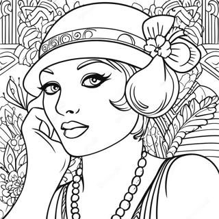 Roaring 20s Flapperflicka Malarbild 63709-52711