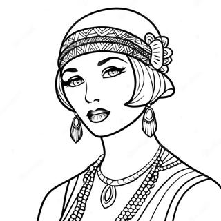 Roaring 20s Flapperflicka Malarbild 63709-52712