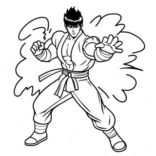 Jin Kazama I Stridsstallning Malarbild 64190-53090