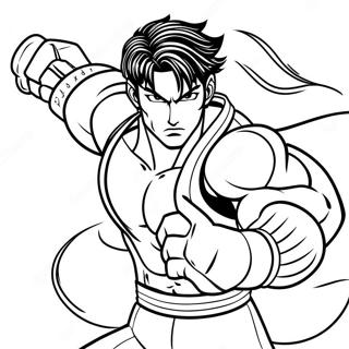 Jin Kazama I Stridsstallning Malarbild 64190-53091