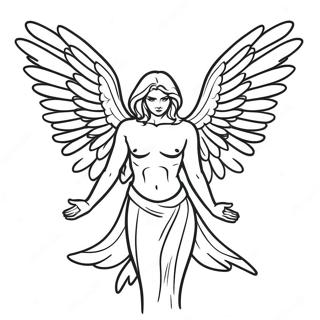 Mork Fallen Angel Med Vingar Malarbild 64451-53302