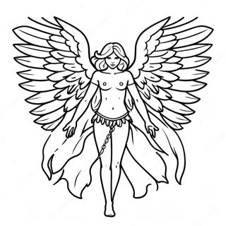 Mork Fallen Angel Med Vingar Malarbild 64451-53303