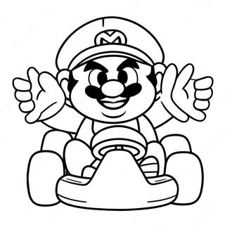 Wario I En Racingkart Malarbild 6445-5245