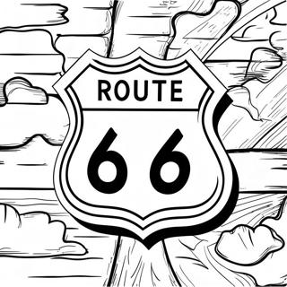 Vintage Route 66 Skylt Malarbild 64631-53428