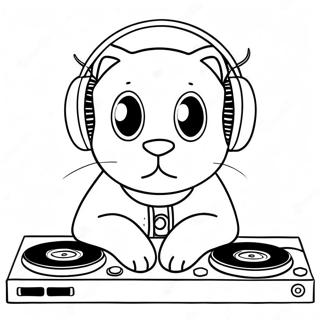 Dj Catnip Med Horlurar Malarbild 64721-53515