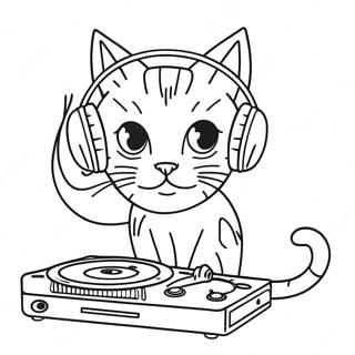 Dj Catnip Med Horlurar Malarbild 64721-53516