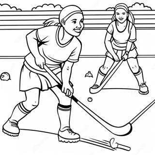 Spannande Falthockeymatch Malarbild 64781-53558