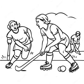 Spannande Falthockeymatch Malarbild 64781-53560