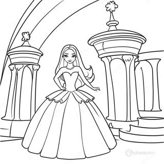 Elegant Barbie Prinsessa I Ett Slott Malarbild 65021-53752