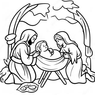 Krubba Med Baby Jesus Malarbild 65331-53982