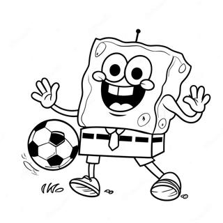 Spongebob Spelar Fotboll Målarbilder