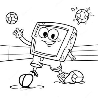 Spongebob Spelar Fotboll Malarbild 65540-54143