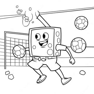 Spongebob Spelar Fotboll Malarbild 65540-54144