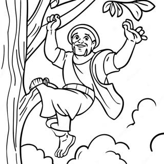 Zacchaeus Klattrar I Ett Trad Farglaggningssida 65900-54431