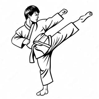 Dynamisk Taekwondo Sparka Aktion Malarbild 65981-54500