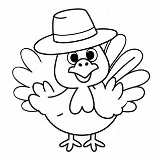 Rolig Kalkon Med Hatt Coloring Page 66041-54549