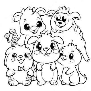 Mjuka Pajanimals Karaktarer Coloring Page 66051-54570