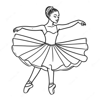 Svart Ballerina Dansar Graciost Malarbok 66570-54954