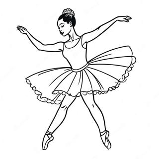 Svart Ballerina Dansar Graciost Malarbok 66570-54956