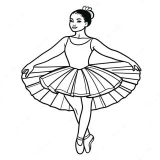 Elegant Svart Ballerina I Tutu Malarbok 66571-54985