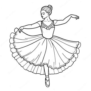 Elegant Svart Ballerina I Tutu Malarbok 66571-54986