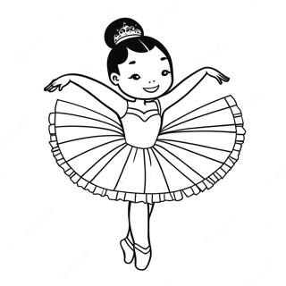 Elegant Svart Ballerina I Tutu Malarbok 66571-54988