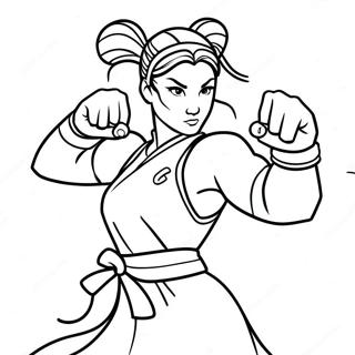 Chun Li I Stridsstallning Malarbild 67102-55374